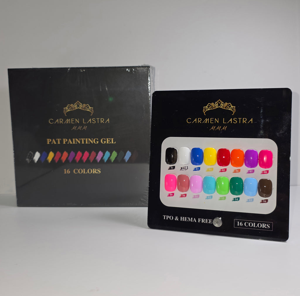 Pat Paining Gel 16 Colors. Esmalte de Gel para Pintar de 16 colores