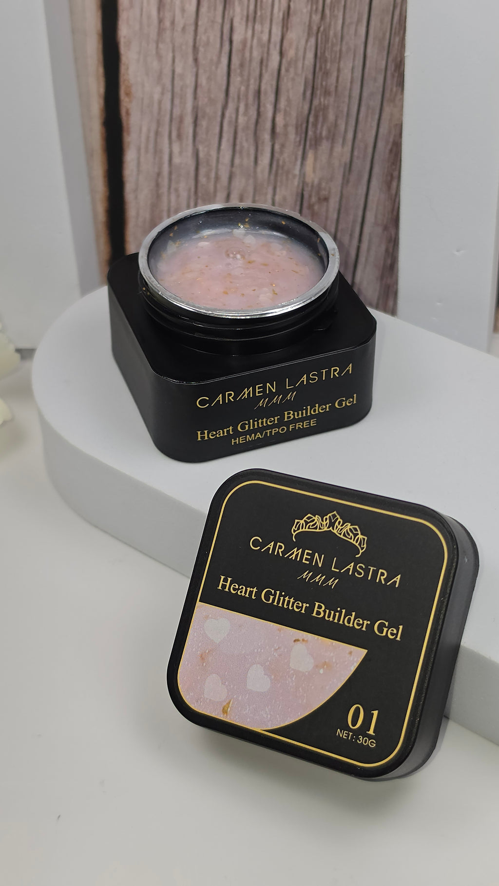 Heart Glitter Builder gel #01