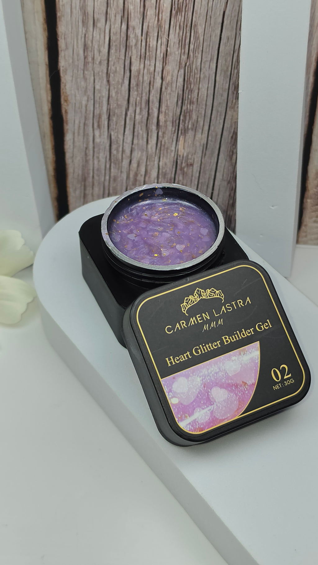 Heart Glitter Builder Gel #02