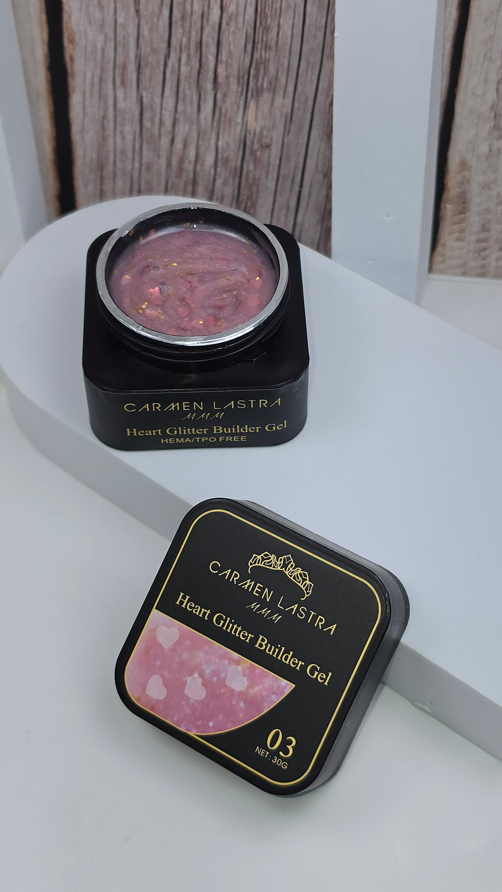 Heart Glitter Builder gel #03