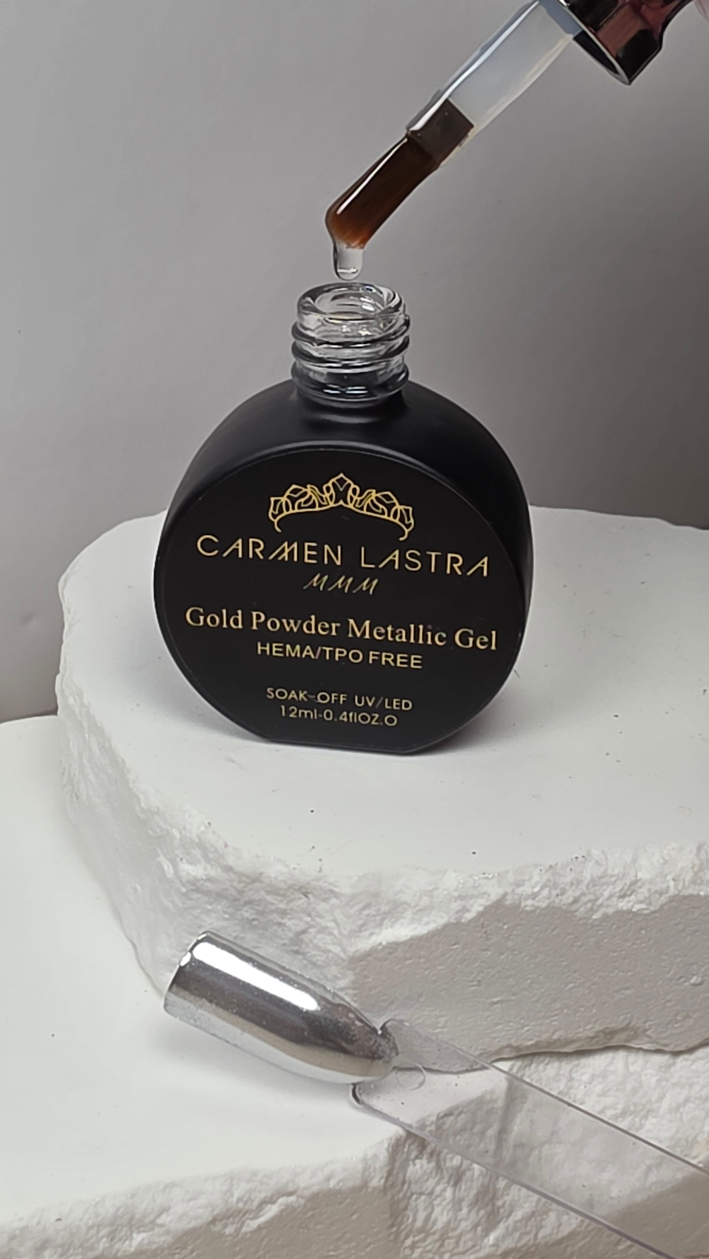 Gold Powder Metallic Gel HEMA/TOP FREE 12ml